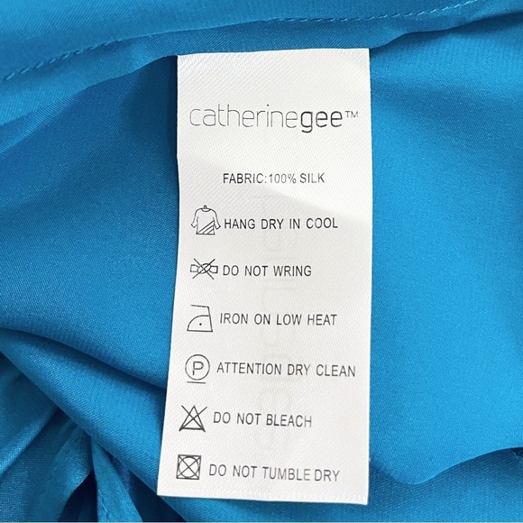 Catherine Gee Symi Silk Sleeveless Maxi Dress - Teal - Picture 8 of 10